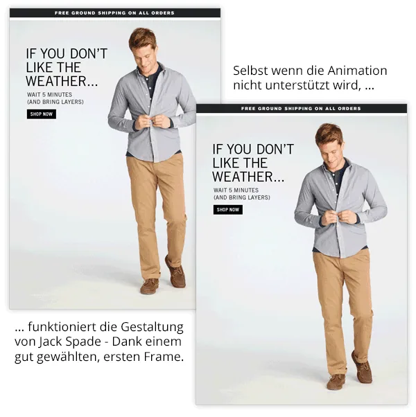 Videos im Newsletter - Der entscheidende, erste Frame bei animierten GIF-Grafiken