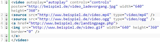 html5-video Code-Schnippsel